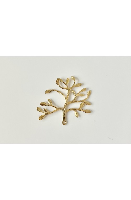 Pendentif branches et feuilles doré