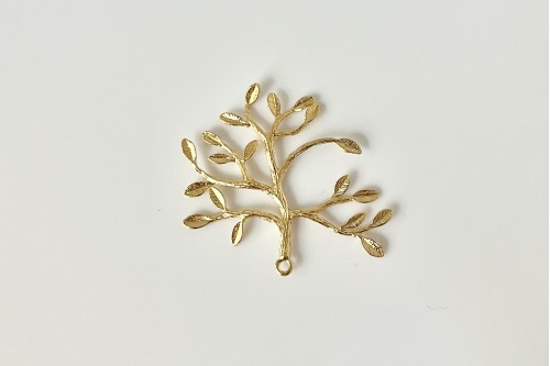 Pendentif branches et feuilles doré