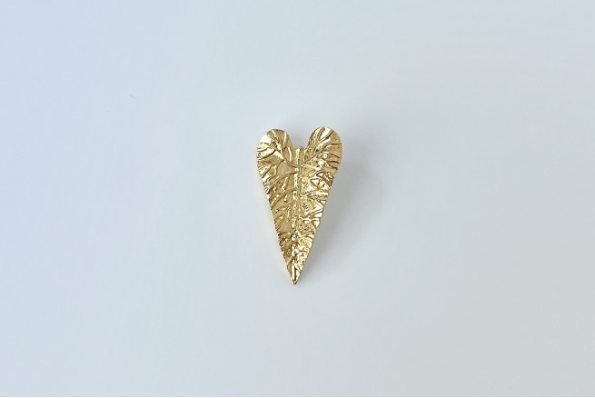 Pendentif feuille longue doré