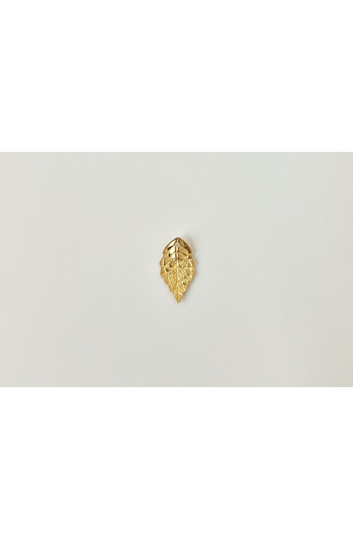 Pendentif feuille nervurée doré